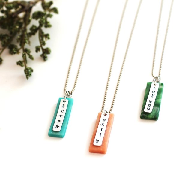Personalized Necklace / Polmer Clay Necklace - Picture 4 of 5